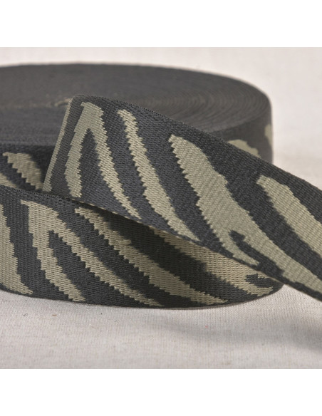 Correia para animais - Zebra cáqui e preto