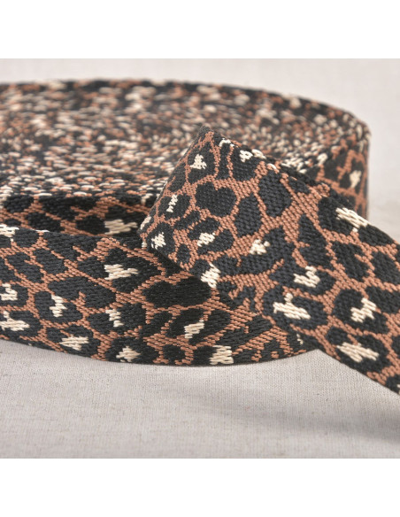 Correia para animais - Leopardo marrom chocolate
