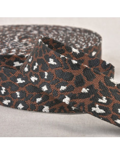 Correia para animais - Leopardo marrom café