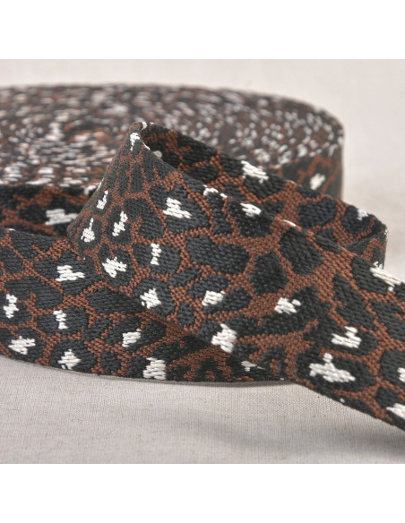Correia para animais - Leopardo marrom café