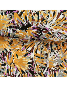Tecido viscose fantasia - Fizia amarelo e taupe