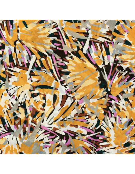 Tecido viscose fantasia - Fizia amarelo e taupe