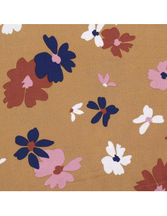 Tecido viscose fantasia - Aidina camel e azul 2