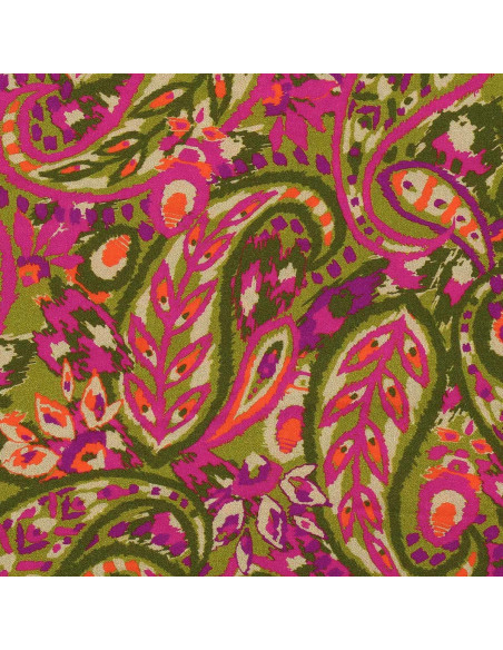 Tecido de viscose fantasia - Alvis bronze e violeta