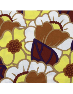 Tecido de viscose fantasia - Clemone cru e amarelo 2