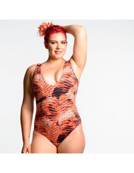 Tecido lycra maiô - Zebra ocre
