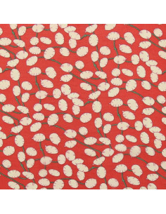 Tecido de musselina estampado - Lunaria vermelho 2