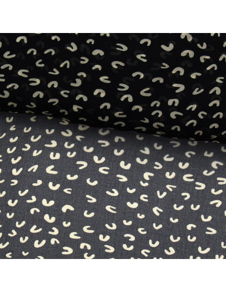 Tecido de musselina estampado - Abstrato preto