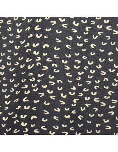 Tecido de musselina estampado - Abstrato preto
