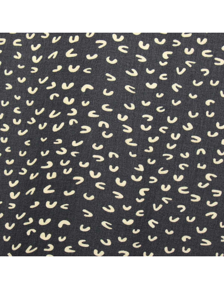 Tecido de musselina estampado - Abstrato preto