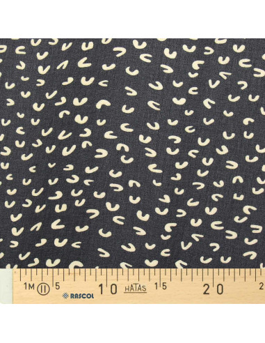 Tecido de musselina estampado - Abstrato preto