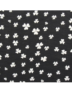 Tecido de musselina estampado - Trevo preto 2
