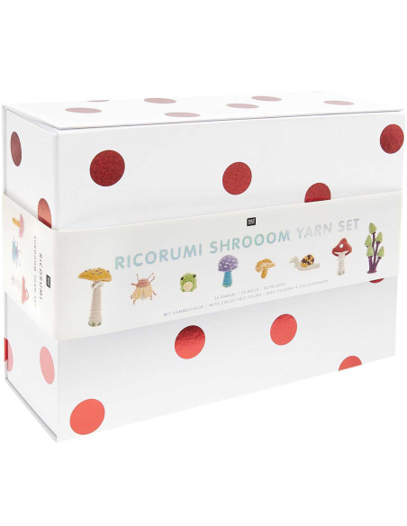 Caixa com 35 novelos de algodão Ricorumi - Shrooom
