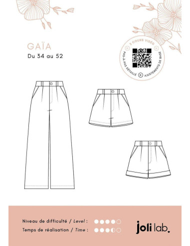 Molde de calça e short Gaïa - Joli Lab