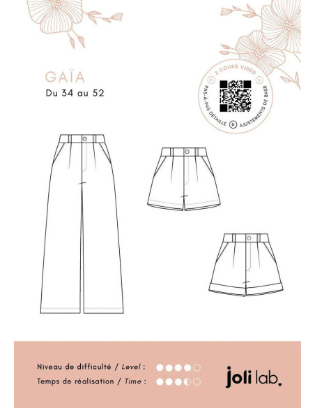 Molde de calça e short Gaïa - Joli Lab