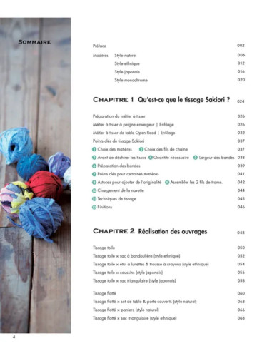 Livro de lições de tecelagem Sakiori