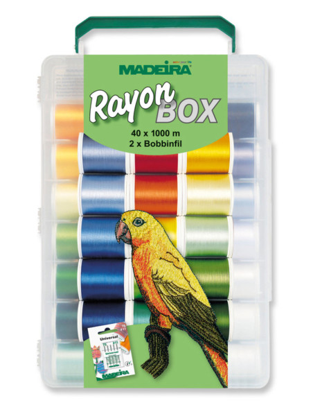 Mala de fios para bordar Deluxe Rayon 1000 m Madeira