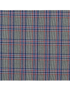 Tecidos tartan escoceses em voga - Azul, preto e laranja 2