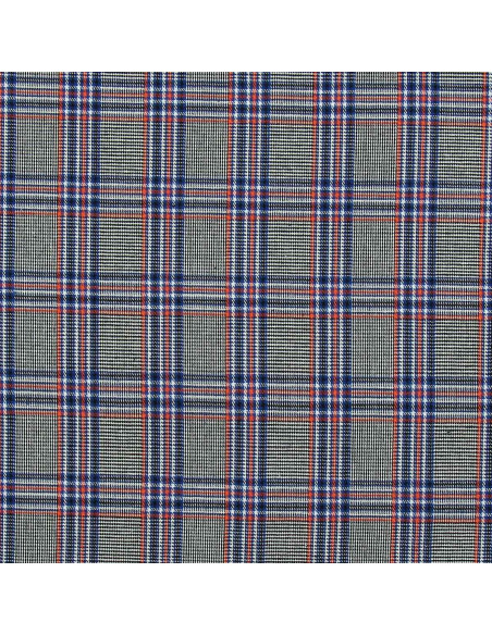 Tecidos tartan escoceses em voga - Azul, preto e laranja
