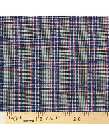 Tecidos tartan escoceses em voga - Azul, preto e laranja
