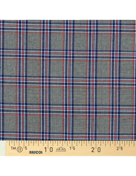 Tecidos tartan escoceses em voga - Azul, preto e laranja
