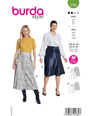 Molde de saia - Burda 5766