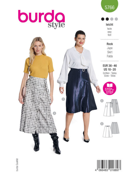 Molde de saia - Burda 5766