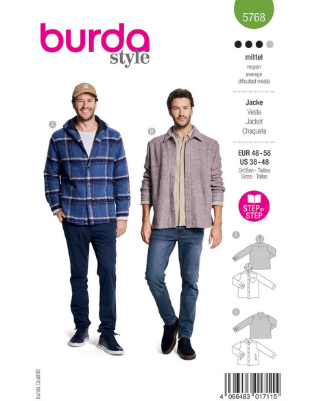 Molde de casaco - Burda 5768