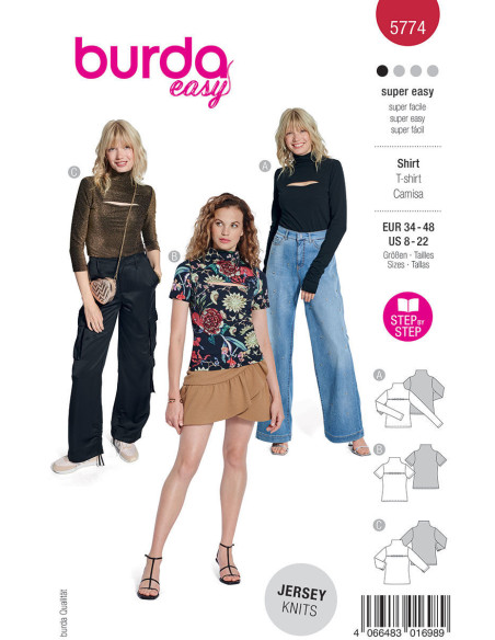 Molde de T-shirt - Burda 5774