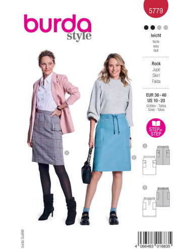 Molde de saia - Burda 5779