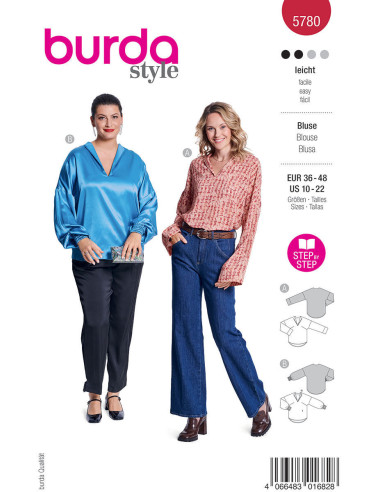 Molde de blusa - Burda 5780