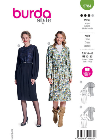 Molde de vestido - Burda 5784