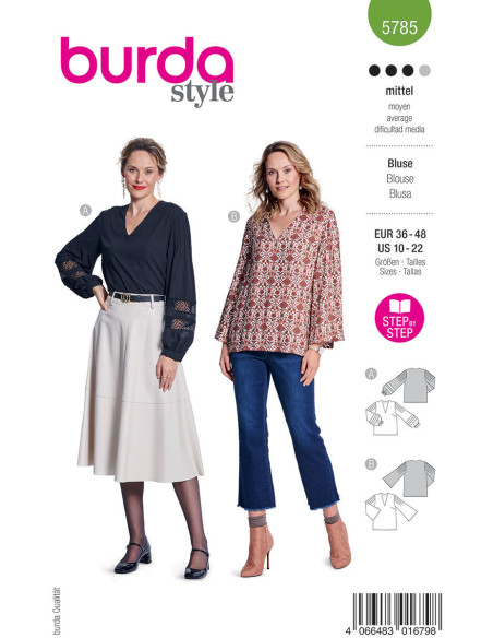 Molde de blusa - Burda 5785