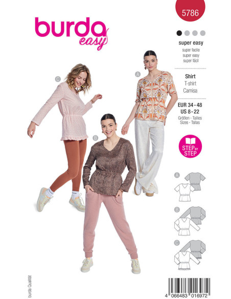 Molde de T-shirt - Burda 5786