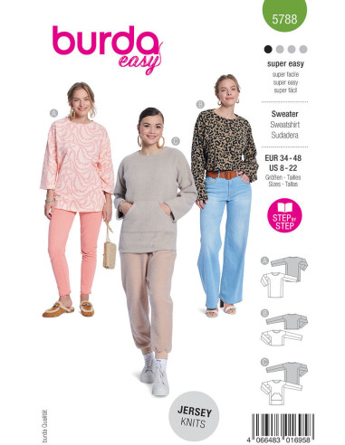 Molde de moletom - Burda 5788