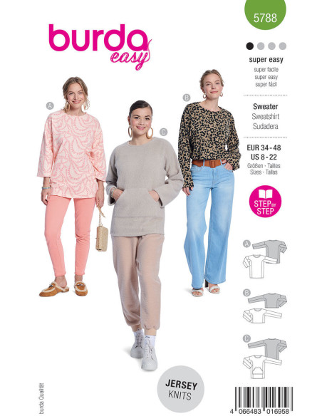 Molde de moletom - Burda 5788
