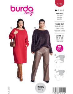 Molde de vestido e T-shirt - Burda 5796