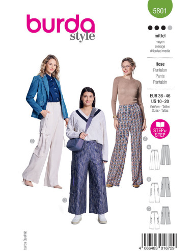 Molde de calça - Burda 5801