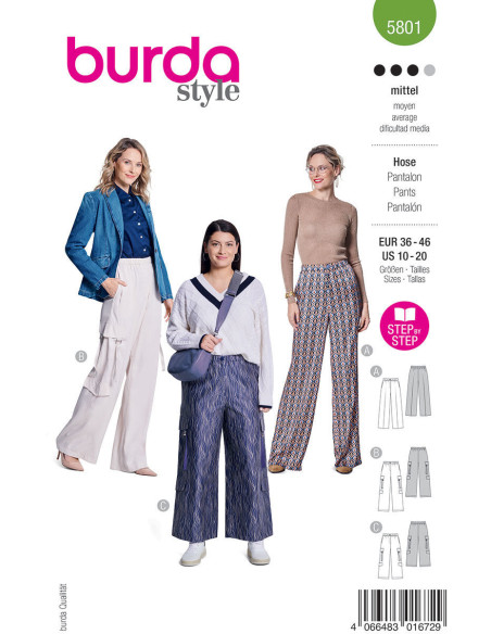 Molde de calça - Burda 5801