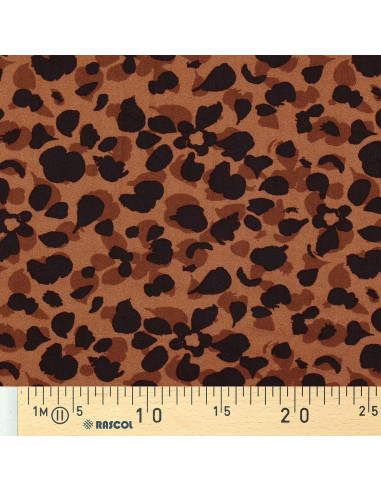 Tecido de viscose fantasia - Kodkod marrom e preto
