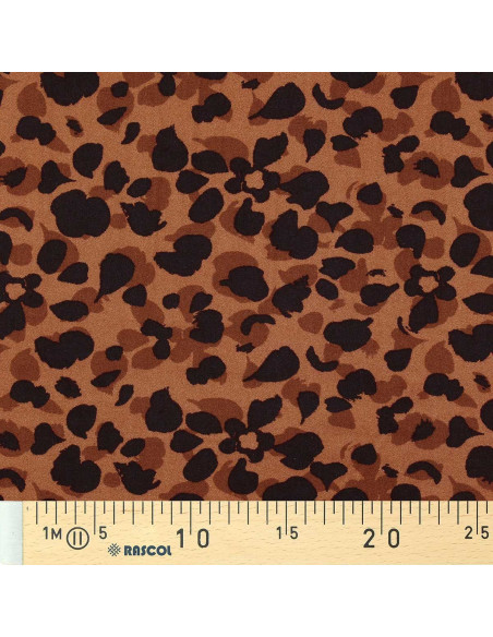 Tecido de viscose fantasia - Kodkod marrom e preto