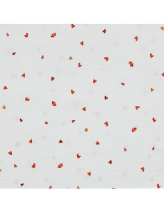 Tecido gaze dupla estampado - Coreo branco e vermelho 2