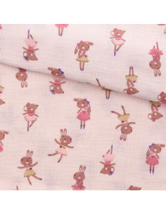 Tecido gaze dupla estampado - Fifi morganite