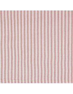 Tecido de gaze dupla canelada com riscas - Rosa velho e branco sujo 2