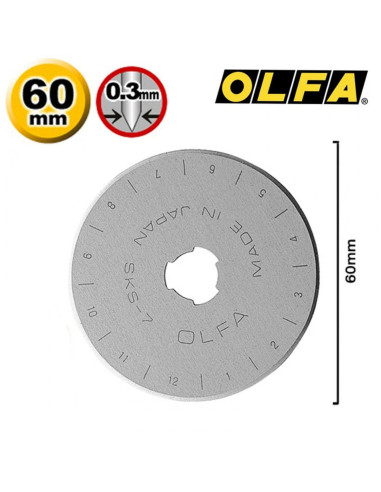 1 lâmina de reposição para cortador Olfa - 60 mm