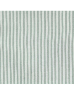 Tecido de gaze dupla frisada com riscas - Verde acinzentado e branco sujo 2