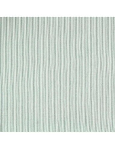 Tecido de gaze dupla frisada com riscas - Verde acinzentado e branco sujo