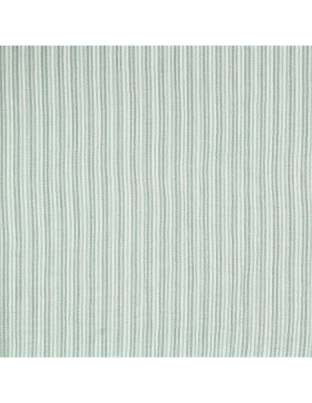 Tecido de gaze dupla frisada com riscas - Verde acinzentado e branco sujo