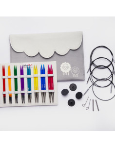 Conjunto de agulhas de tricô circulares KnitPro Deluxe Spectra