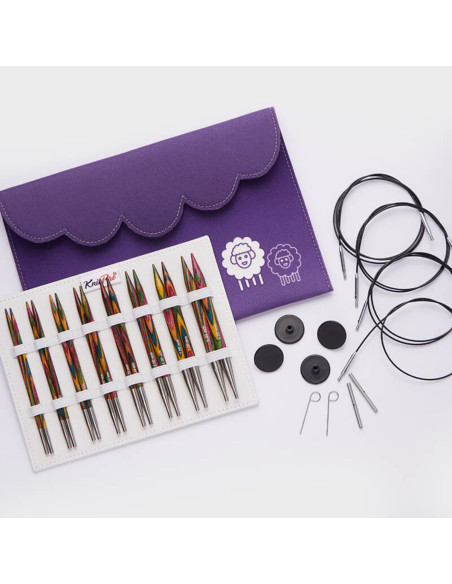 Conjunto de agulhas de tricô circulares KnitPro Deluxe Symfonie Wood